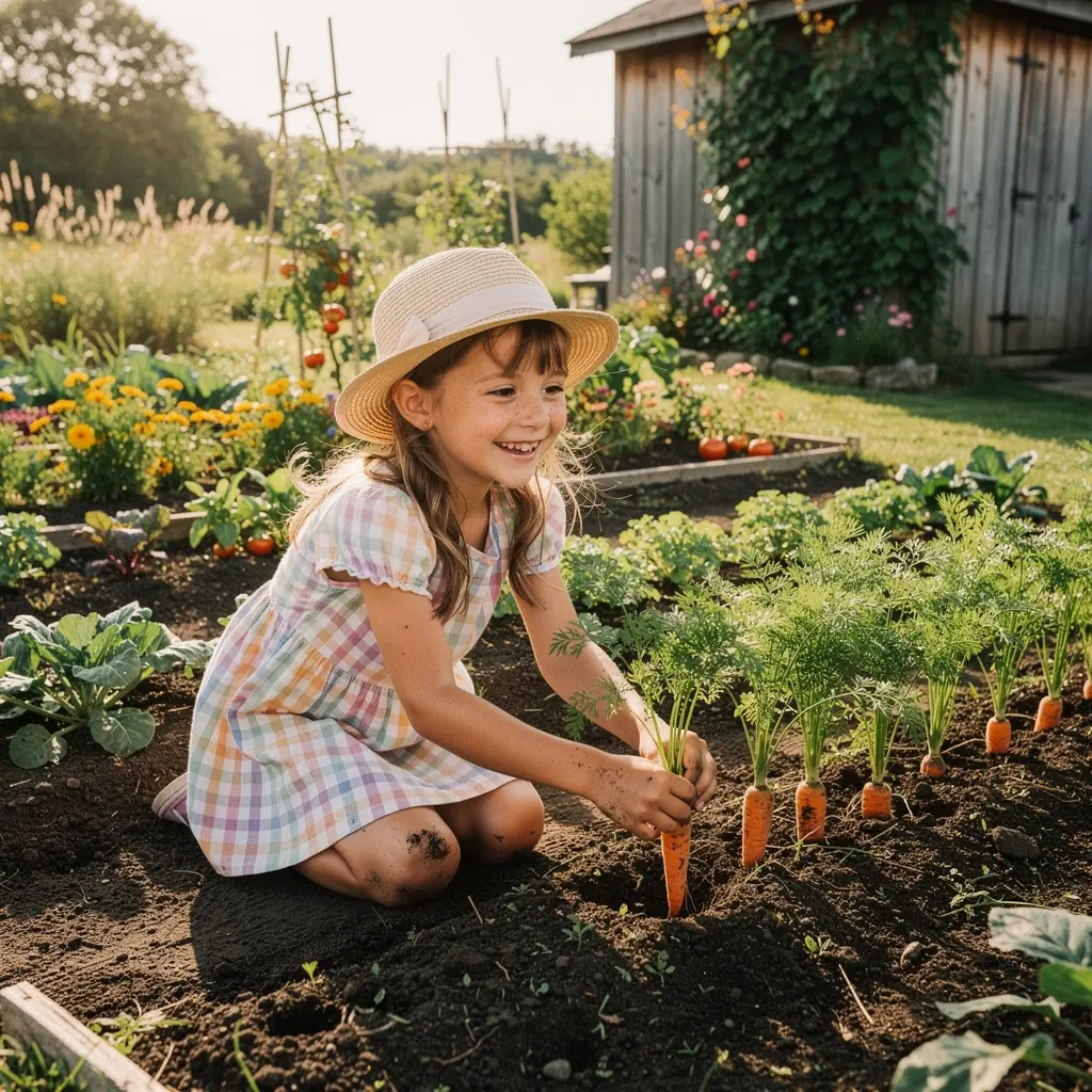 VykopanГ© brambory a dalЕЎГ­ zelenina na dЕ™evД›nГ© desce.