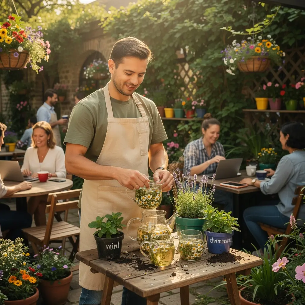 RuДЌnД› sklizenГ© bylinky v koЕЎГ­ku pЕ™ipravenГ© na vaЕ™enГ­.