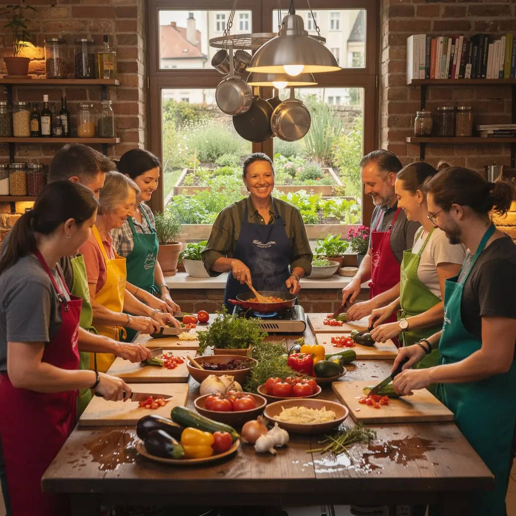 Vůně čerstvého pečiva s domácími rajčaty a bazalkou na stole.