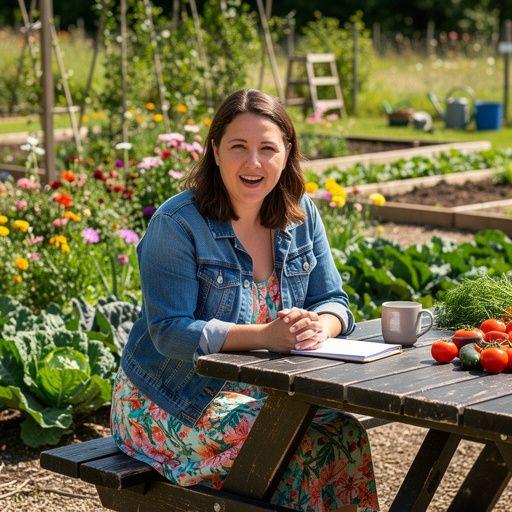 Kuchař vaří na venkovním grilu s čerstvými ingrediencemi ze zahrady.